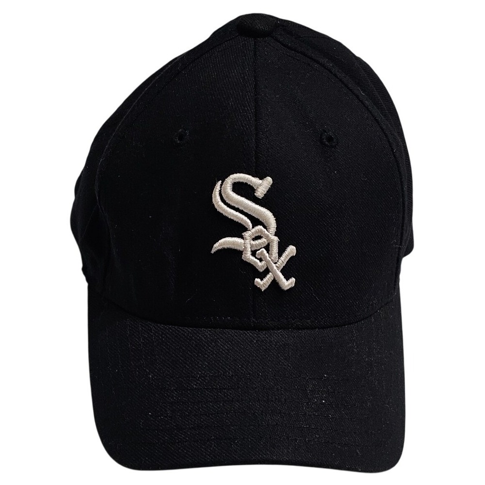 Chicago White Sox Flexfit‎ Youth Cap Black Hat Embroidered Chi Curved